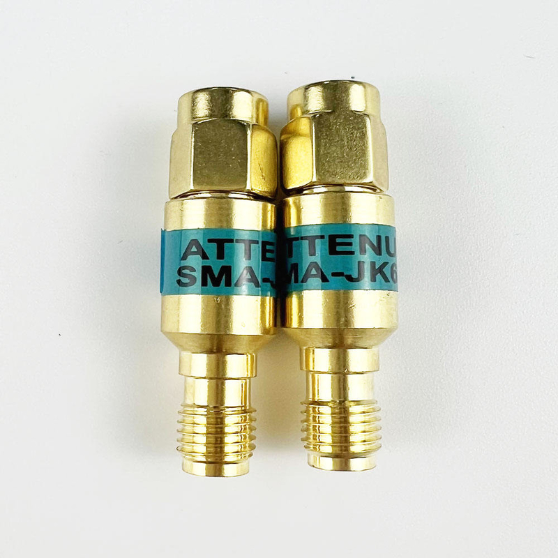 2W DC-6GHz SMA Homem para SMA Mulher Attenuador RF coaxial 1/2/3/5/6/10/15/30db Attenuador SMA Conectores fixos Placa de ouro