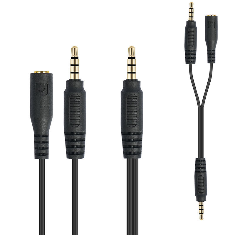 2 em 1 Cable Conversion Extension 3.5 Stereo Plug para 3.5 Stereo Plug para 4/1 