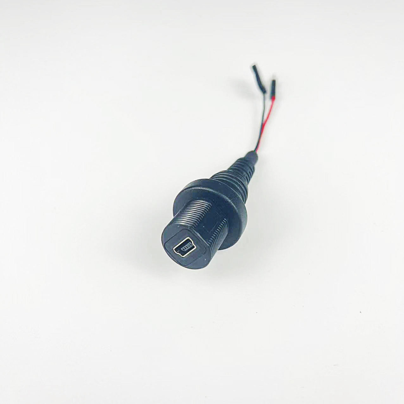 Mini personalizado de 5 pines painel feminino conector de fio vermelho e preto cabo de extensão para carro caminhão barco painel de comando de motocicleta