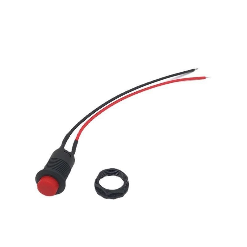 Wintai-Tech botão de pressão interruptor de buzina 12v botão de pressão interruptor de arranque 12mm botão de pressão momentâneo Interruptor com montagem de cabo