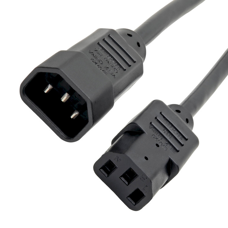RY C13 para C14 10a 250v cabo de alimentação 18 Awg C14 Mate com uma tomada de C13