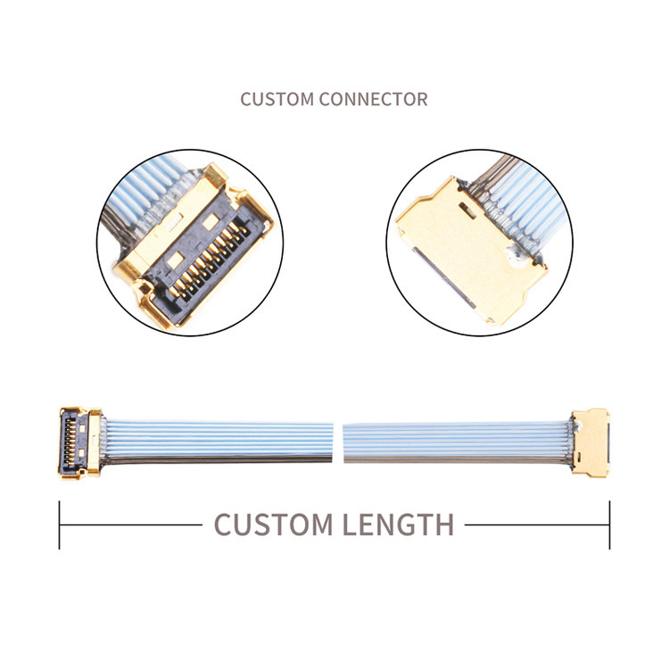 LVDS Cableline UY 10P 0,35mm Pitch I Pex 20857-010T-01 Assemblagens de cabos para Ipex Micro Coaxial Cable