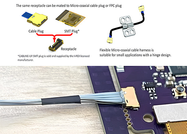 LVDS Cableline UY 10P 0,35mm Pitch I Pex 20857-010T-01 Assemblagens de cabos para Ipex Micro Coaxial Cable