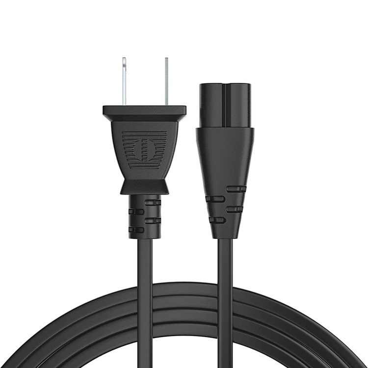 RY 12ft cabo de alimentação elétrica 2 Prong Ac parede plug 2 slot LED LCD