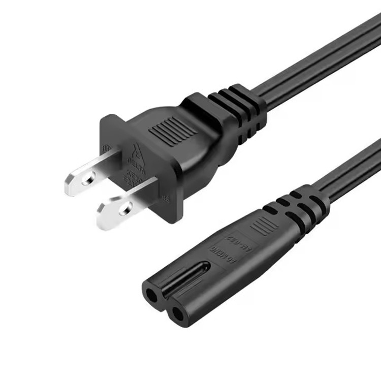 Boa Qualidade de cobre puro 120V 18 Awg 2pin C7 extensão linha Spt-2 Branco AC cabo de alimentação 5FT 2 Prong para eletrodoméstico Lap