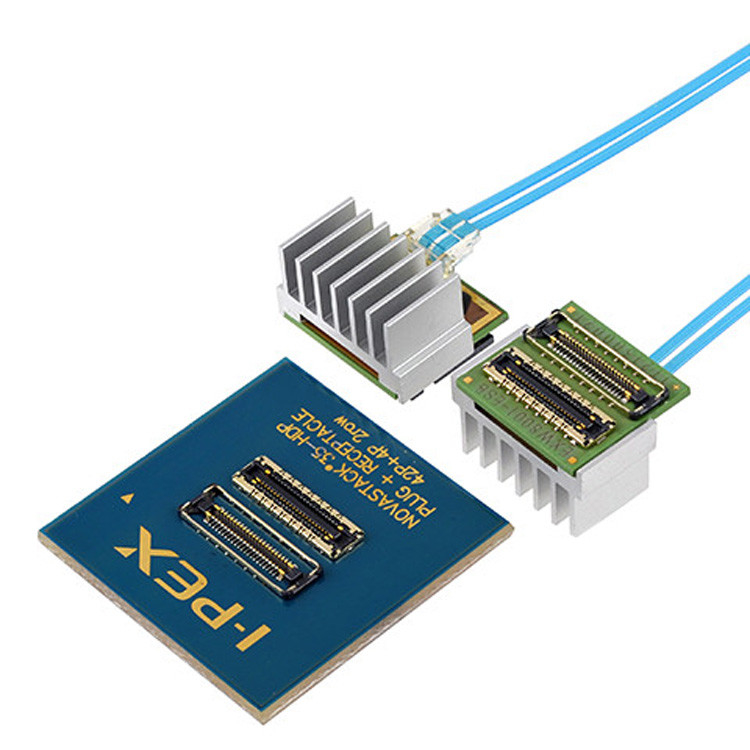 Conector de PCB de módulo óptico de alta densidade de baixa potência para placa central 21001-042E-01 para IPEX LIGHTPASS-EOM 100G 88001-000T-25-01