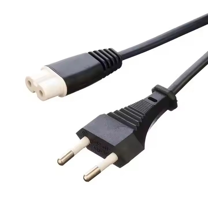 SNI aprovado 2 pines Tipo C7 Figura 8 Forma Plug Feminino Cabo de alimentação preto 1.2M/1.5M/1.8M comprimento Restaurante doméstico