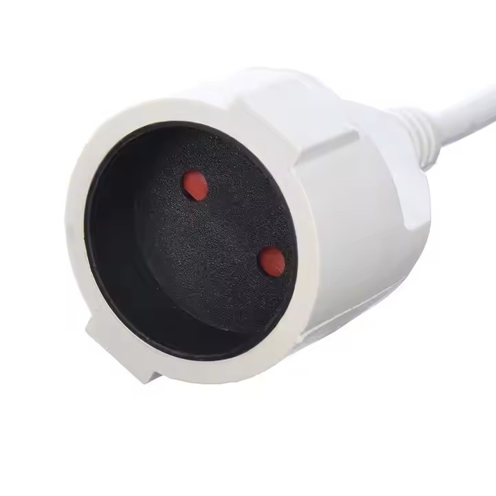 Fabrica Directo VDE 10A Qualidade cabos de alimentação cabos de extensão Branco 2 pin Plugs & Sockets para energia de eletrodomésticos