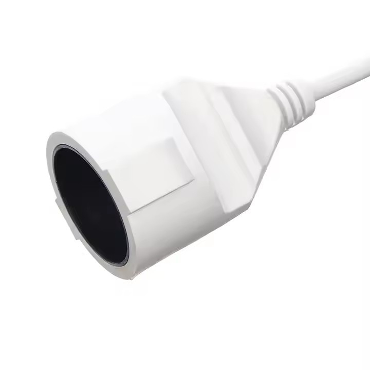 Fabrica Directo VDE 10A Qualidade cabos de alimentação cabos de extensão Branco 2 pin Plugs & Sockets para energia de eletrodomésticos