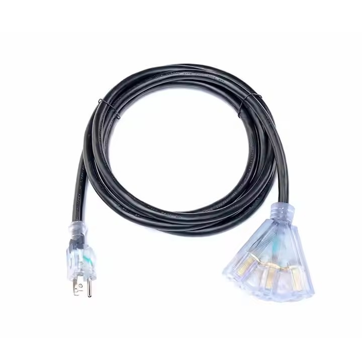 ETL aprovação de serviço pesado US 3-Prong 10 Ft Long 12 Gauge cabos de extensão 50 pés 2 Prong cabo leve