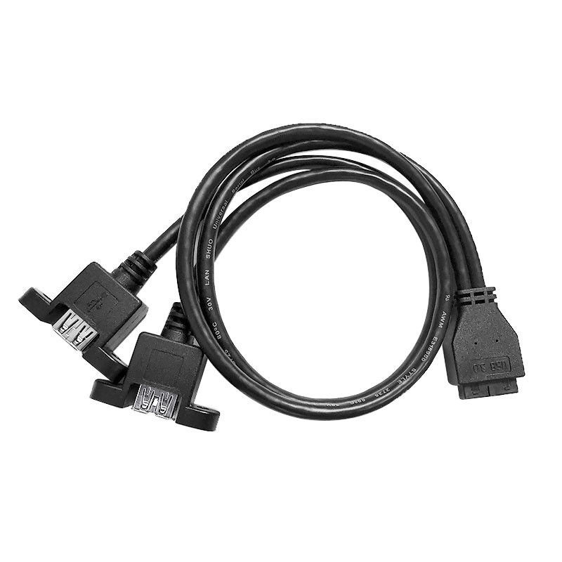 Indústria Cablagem Harness USB 3.0 Painel Monte A X2 A 20 Pin Header Motherboard Personalizado