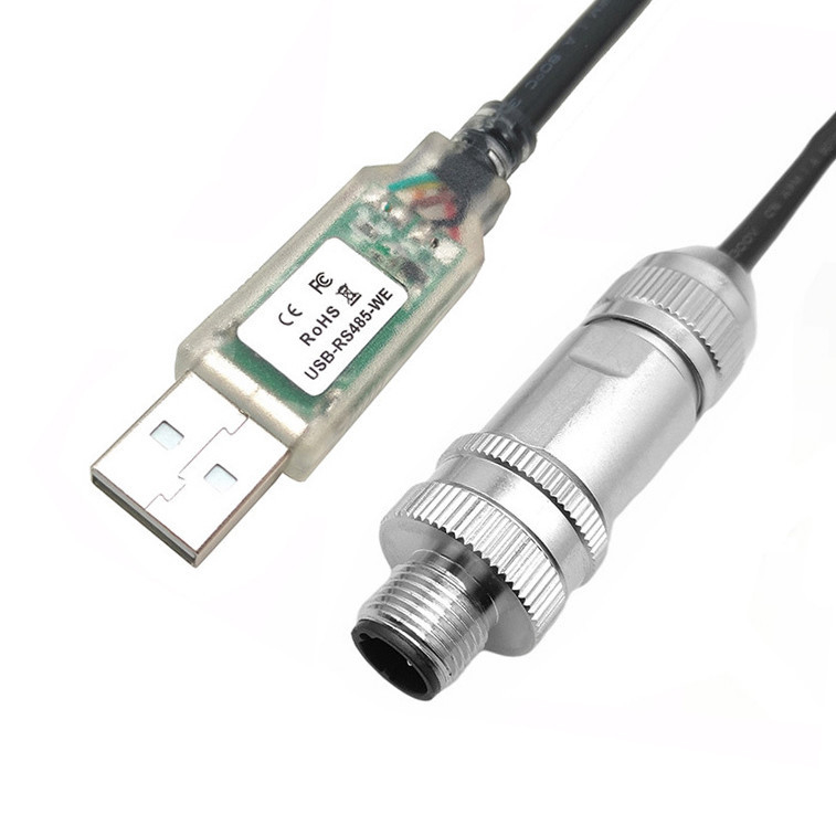 Conector dedicado de robô industrial USB para cabo serial RS485 para M12 Conector de cabeça de metal à prova d'água masculino e feminino