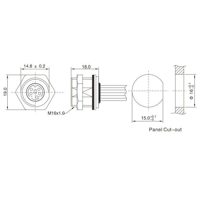 Fábrica MD WF 6 Pin Mini Din Cable, IP67 Cable Isobús Directo Lvds Display Connector