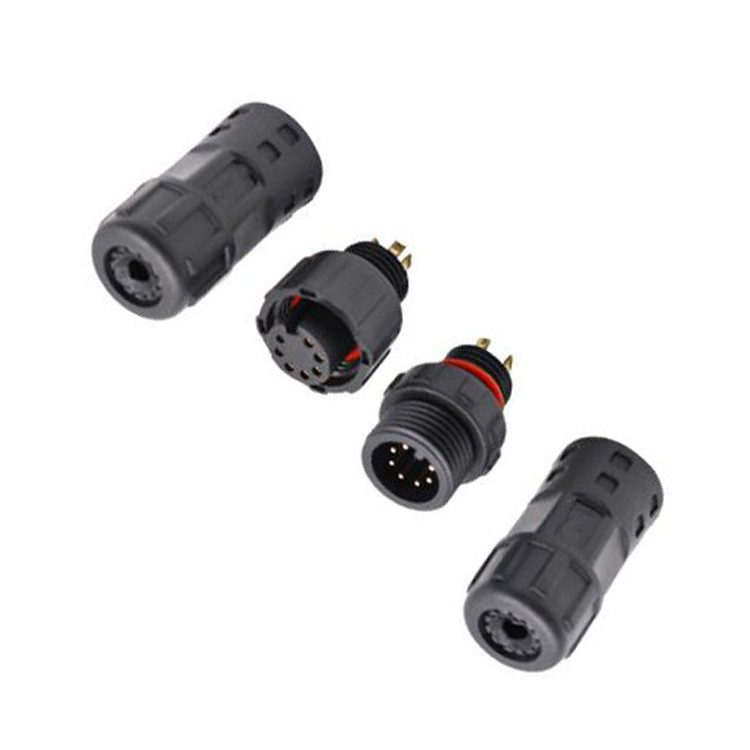 Conector circular de 8 pinos à prova d'água de qualidade industrial de fábrica M12 Conector de exibição Lvds de cabo moldado feminino