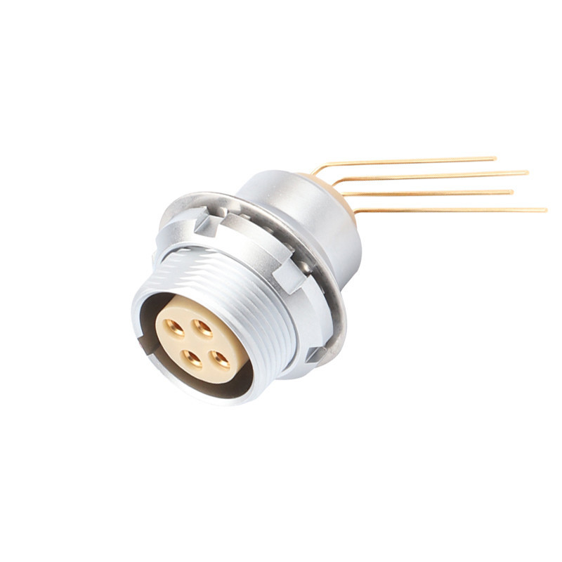 Conector circular industrial de 4 pinos Z3 Tabela de circuito impresso de tomada fixa externa 90° Núcleo de pinos de cotovelo