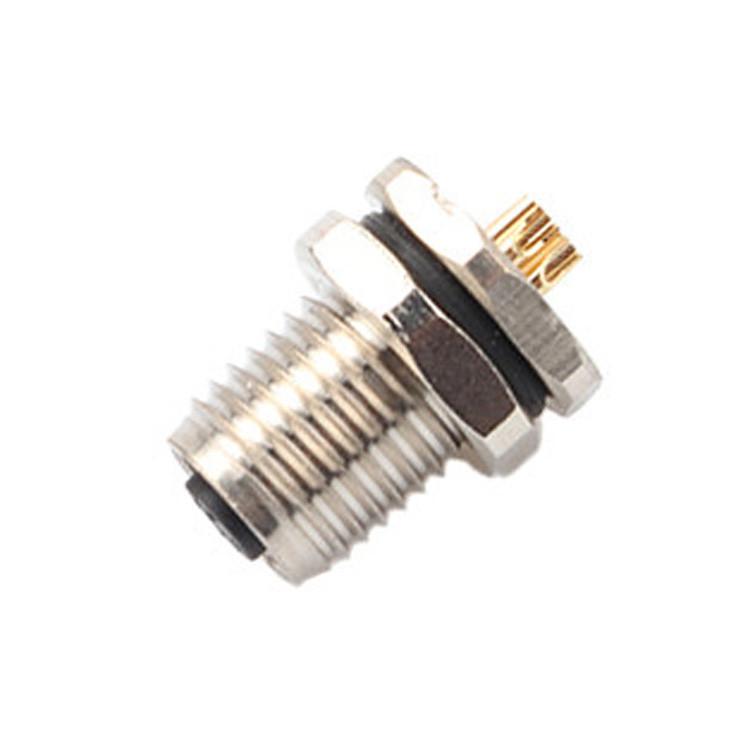 M5 Código-A Painel de conector industrial circular à prova d'água de 4 pines, flange PCB, tomada masculina e feminina IP67
