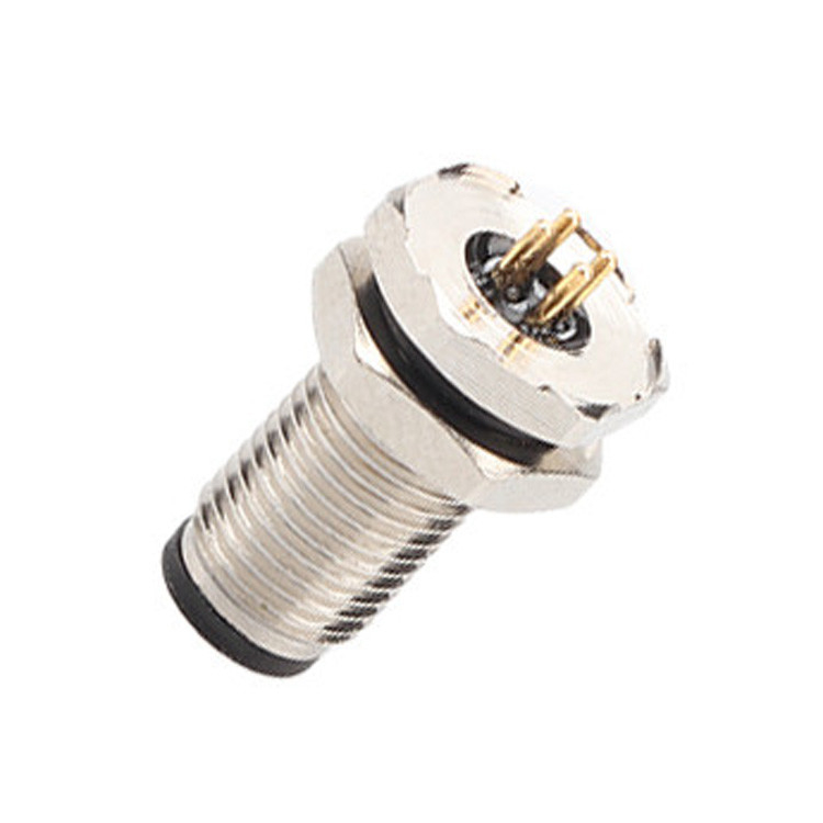 Conector circular de fábrica M5 Código-A Série de painel à prova d'água Flange PCB macho Socket Suporte 3-Core e 4-Core