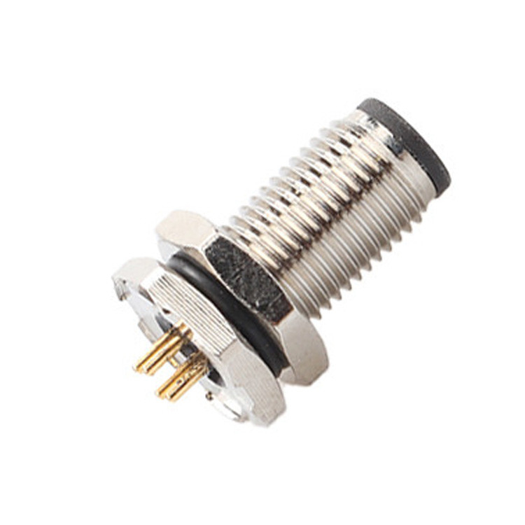 Conector circular de fábrica M5 Código-A Série de painel à prova d'água Flange PCB macho Socket Suporte 3-Core e 4-Core
