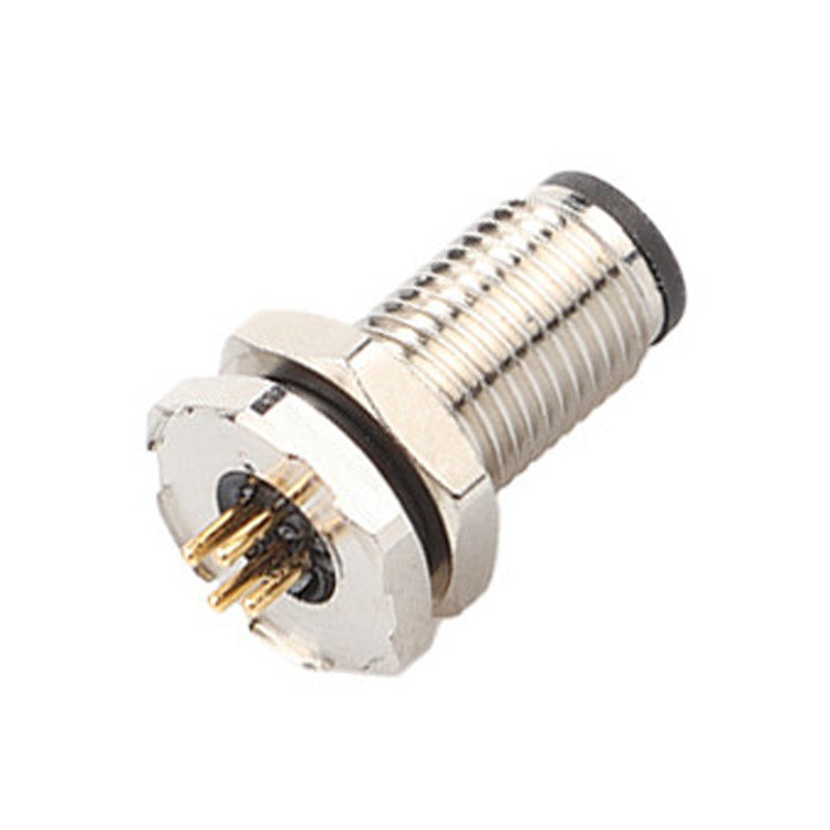 Conector circular de fábrica M5 Código-A Série de painel à prova d'água Flange PCB macho Socket Suporte 3-Core e 4-Core