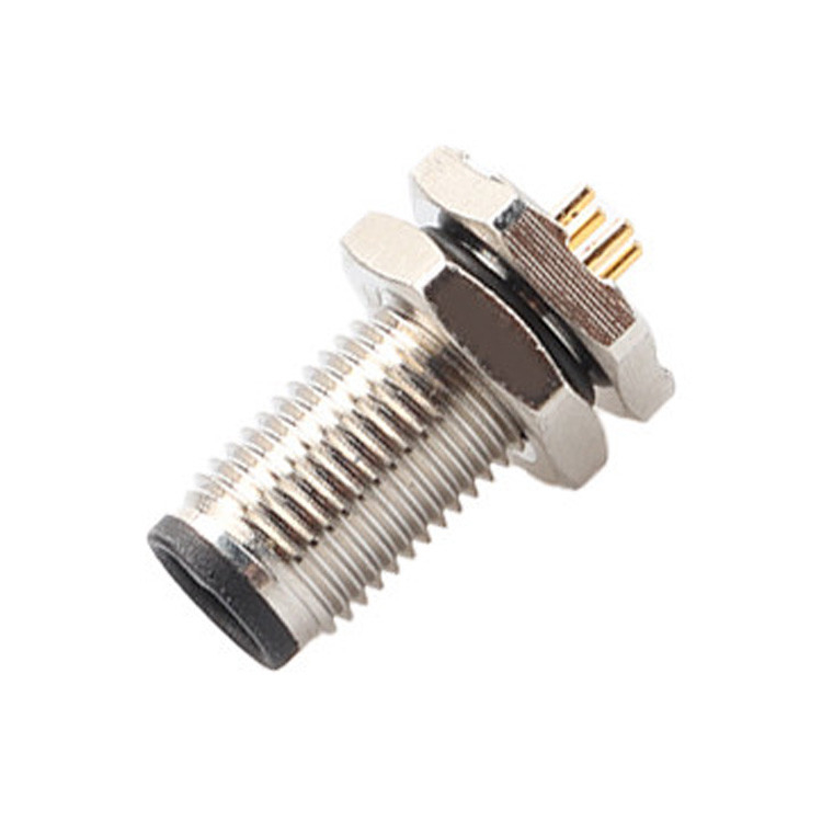 Conector circular de fábrica M5 Código-A Série de painel à prova d'água Flange PCB macho Socket Suporte 3-Core e 4-Core
