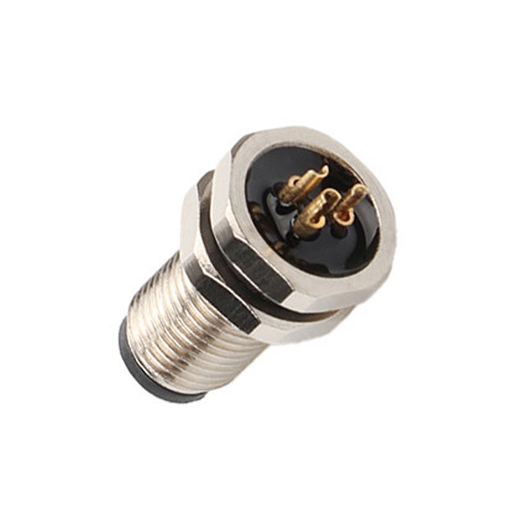 Conector circular M5 Código-A 2Pin 3Pin 4Pin Conectores industriais M5Z03AA0OCJ009-M5 fechadura frontal
