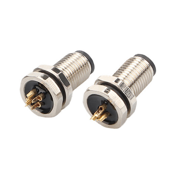 Conector circular M5 Código-A 2Pin 3Pin 4Pin Conectores industriais M5Z03AA0OCJ009-M5 fechadura frontal