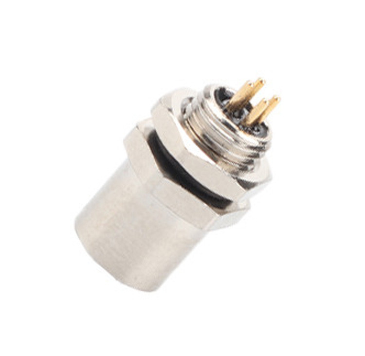 Fabrica M5 Código-A 4Pin Panel Flange PCB Conector circular de tomada feminina IP67