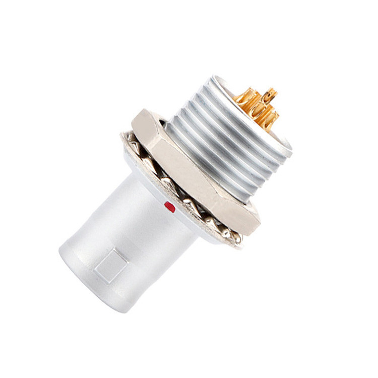 Solução industrial de auto-bloqueio por empurrão-puxação com painel de conector circular de 8Pin T2 e fixo sem dispositivo de bloqueio
