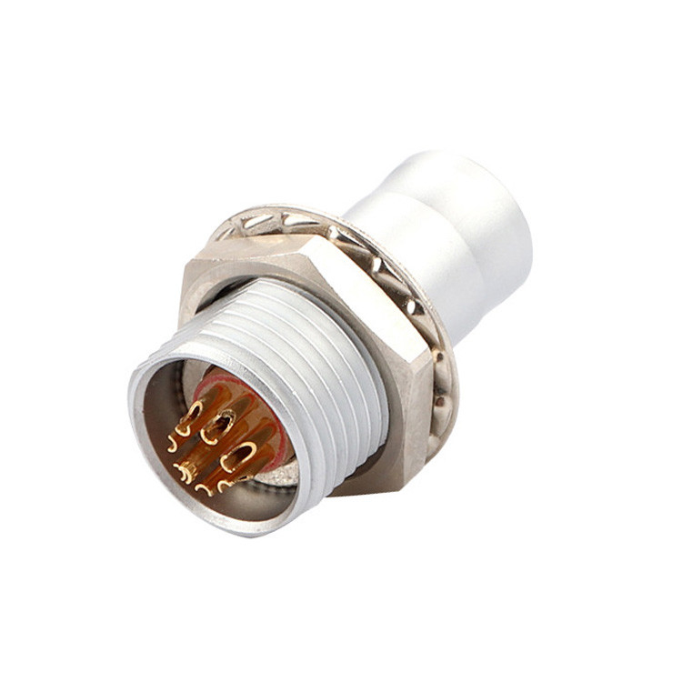 Solução industrial de auto-bloqueio por empurrão-puxação com painel de conector circular de 8Pin T2 e fixo sem dispositivo de bloqueio