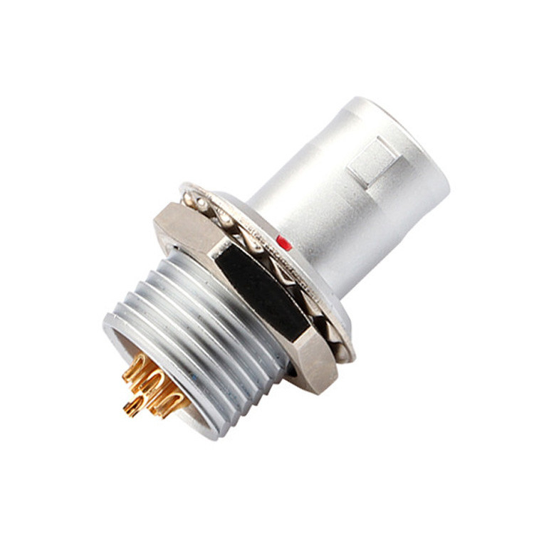 Solução industrial de auto-bloqueio por empurrão-puxação com painel de conector circular de 8Pin T2 e fixo sem dispositivo de bloqueio