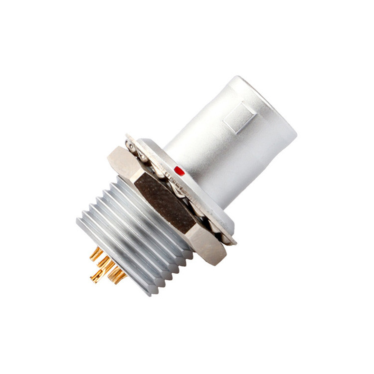 Solução industrial de auto-bloqueio por empurrão-puxação com painel de conector circular de 8Pin T2 e fixo sem dispositivo de bloqueio