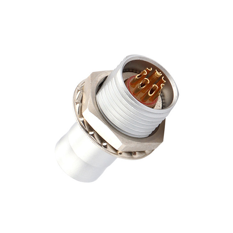 Solução industrial de auto-bloqueio por empurrão-puxação com painel de conector circular de 8Pin T2 e fixo sem dispositivo de bloqueio