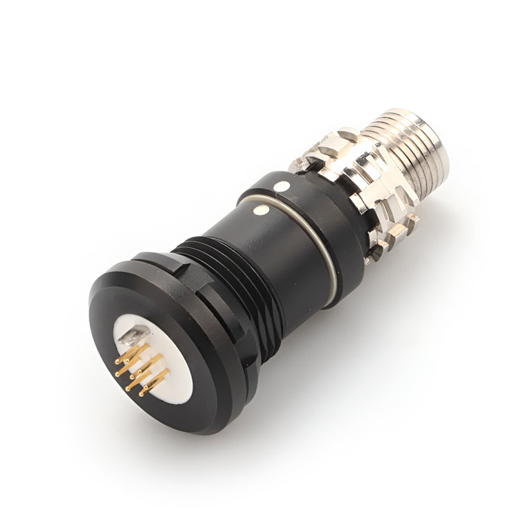 Transmissão de dados de alta velocidade - Conector circular à prova d'água industrial Conector militar feminino da série X 8P