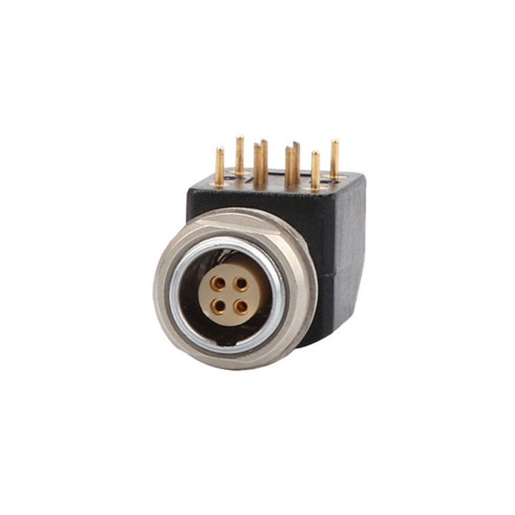 Série B Z12 4Pin Double Nut Fixed Angle Socket 90° Angled Double Nut Fixed para placas de circuito impresso
