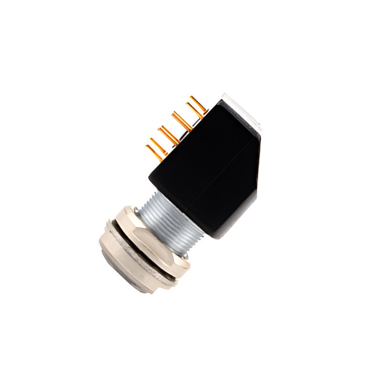 Série B Z12 4Pin Double Nut Fixed Angle Socket 90° Angled Double Nut Fixed para placas de circuito impresso