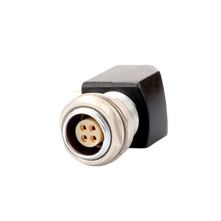 Série B Z12 4Pin Double Nut Fixed Angle Socket 90° Angled Double Nut Fixed para placas de circuito impresso