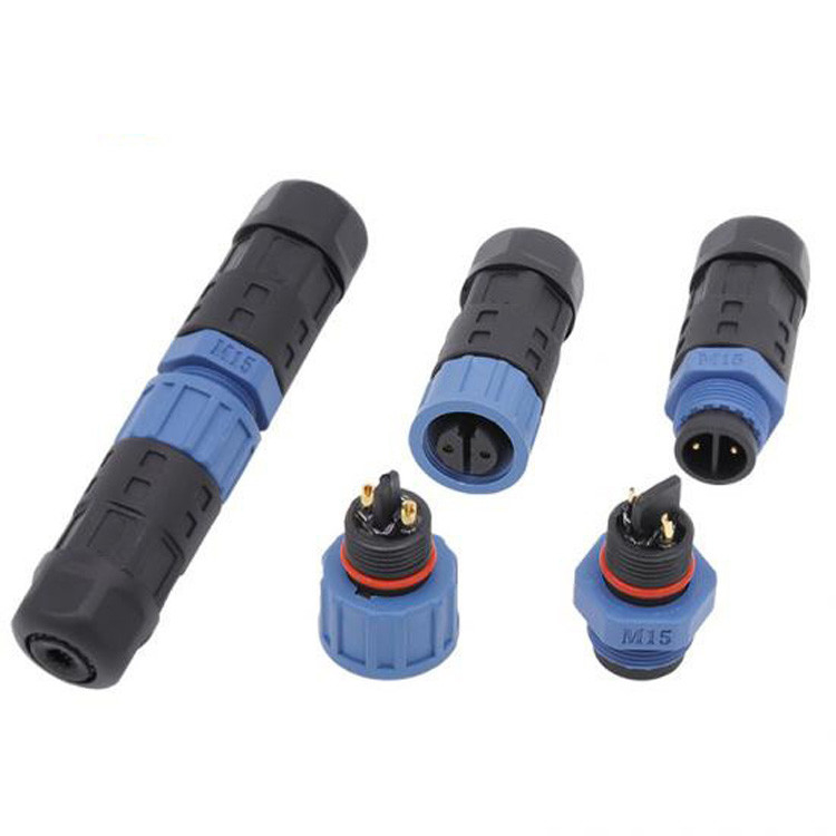 IP67 Impermeável M15 Conector Circular Industrial Conector de Conjunto Tipo Soldador Com 2 3 Pins