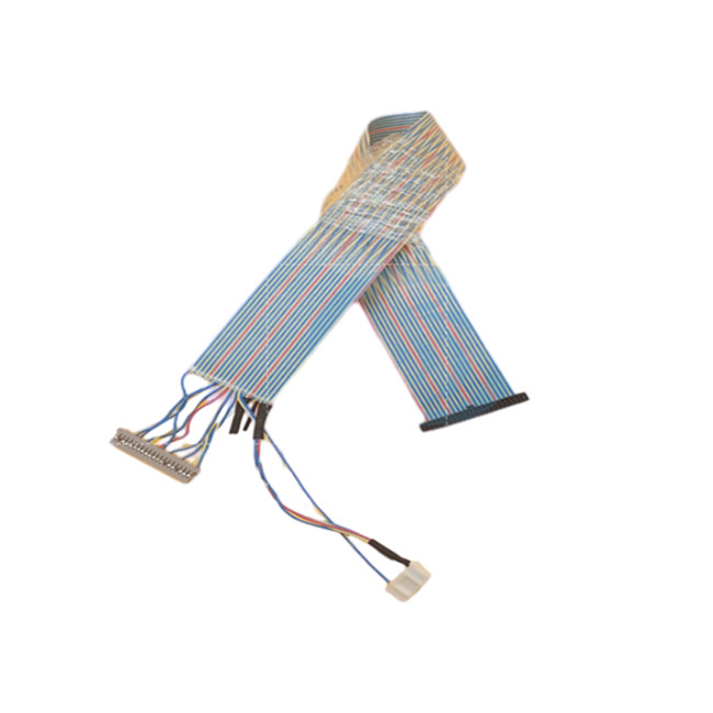 cabo de fita liso multicolorido do twisted pair 30AWG com o conector IDC/DF14