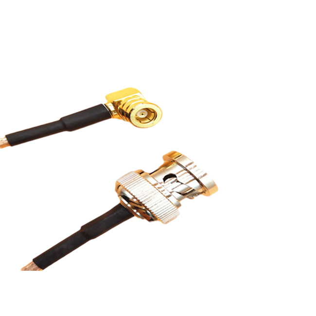 o ouro chapeou o homem de BNC cabo coaxial fêmea rg316 do rf do ângulo direito de SMB ao micro