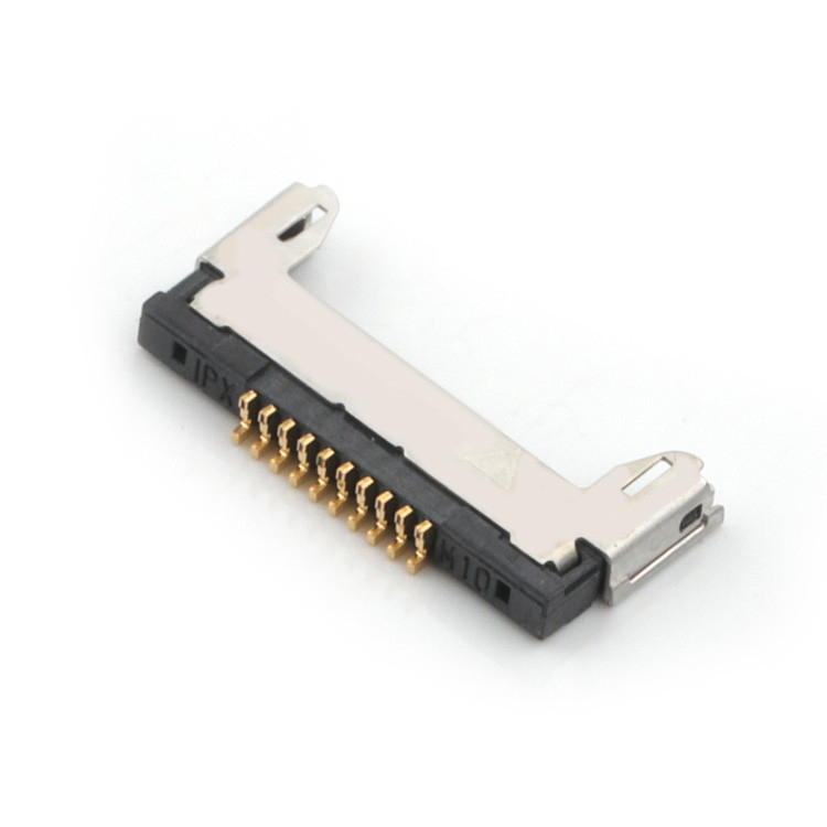 Conjunto de cabos micro-coaxial 20345-010T32R com passo de 0,4 mm e ligação micro-coaxial LVDS tipo acoplamento horizontal de 10 pinos