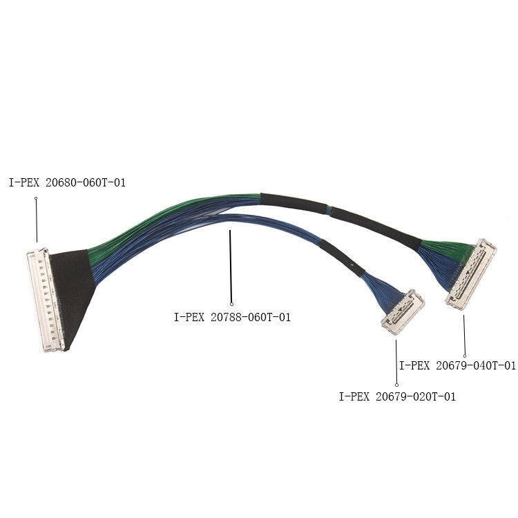 EMI Shielding 60-Pin Micro Coaxial Cable, I Pex CABLINE-CA II PLUS LVDS EDP Cable com 20788 060T 01