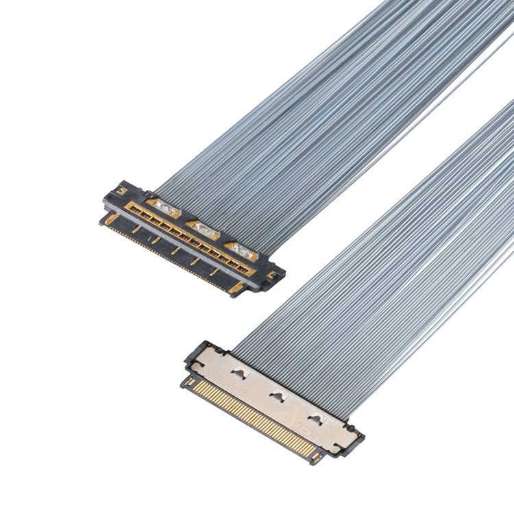 Aplicação de cabo micro-coaxial com KEL XSL20-48S 0,25 mm pitch, 44AWG e 46AWG
