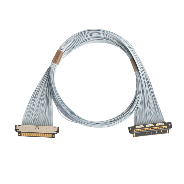 Aplicação de cabo micro-coaxial com KEL XSL20-48S 0,25 mm pitch, 44AWG e 46AWG