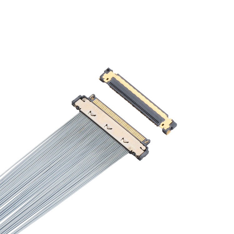 Aplicação de cabo micro-coaxial com KEL XSL20-48S 0,25 mm pitch, 44AWG e 46AWG