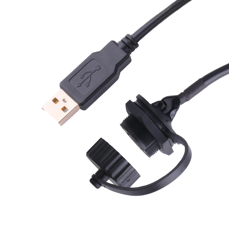 USB 2,0 um conector fêmea com protetor e tampão a USB 2,0 cabos do usb de A fez para medir