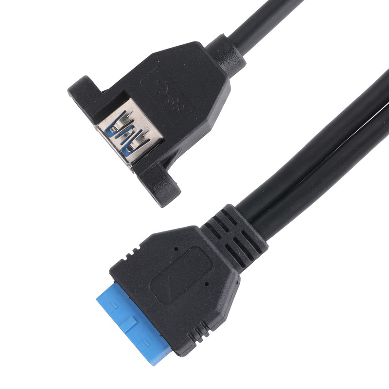 USB 3.0 painel frontal placa-mãe 19/20 Pin Cable para USB Female Splitter Adaptador Conector de extensão