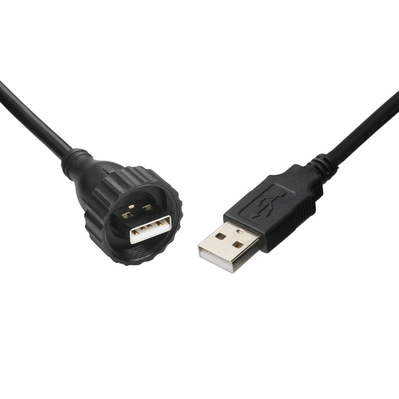 USB2.0 Tipo A macho Tipo M Interface à prova d'água para USB2.0 Cabo de conexão de dados industrial fixo Cabo para veículo