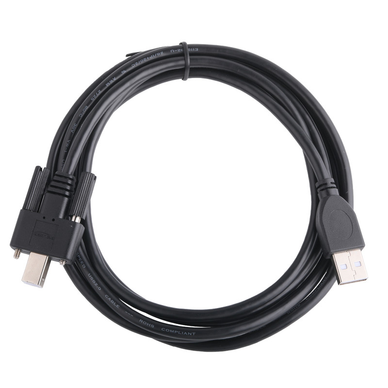 trança Preto UL Conector de impressora cabo USB 2.0 Tipo A para Tipo B Bloqueio