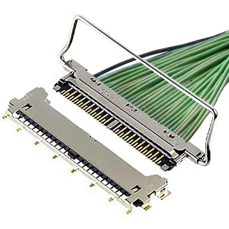 CABLINE-CX II Cable de 40 pinos sem cobertura, com conector LVDS de 20978-040T-01, A40-Pin com inclinação e horizonte de 0,25 mm