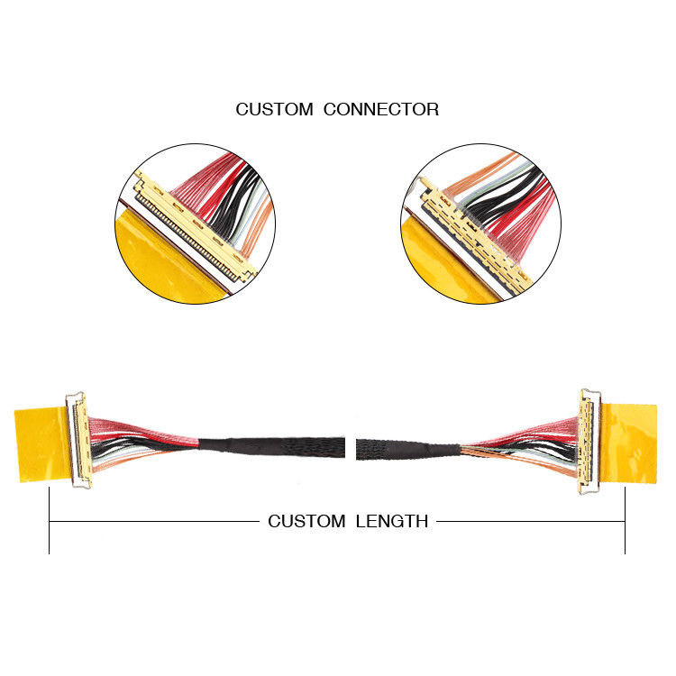 Fábrica 36AWG Lvds Cable Assembly I Pex 20453-240t-01 Para 20453-240t-01 40P 0,4mm Pitch